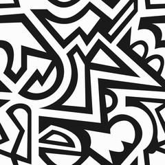 Monochrome tribal seamless pattern.