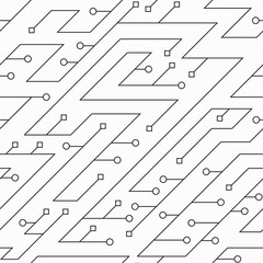 monochrome tech seamless pattern