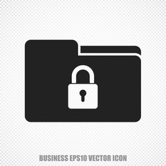 Business vector Folder With Lock icon. Modern flat design.