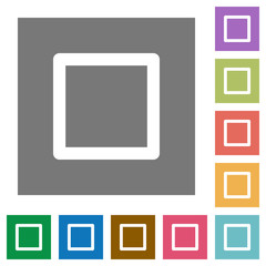 Media stop square flat icons