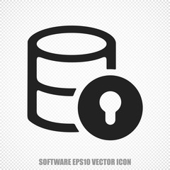Database vector Database With Lock icon. Modern flat design.