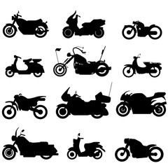 silhouette motorbike icons