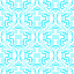 Beautiful seamless pattern of little blue pixels