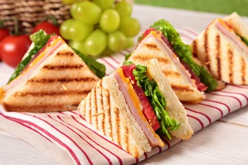 Cercles muraux Snack Club sandwich pique-nique d& 39 été jambon et fromage