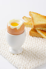 soft boiled egg and toast