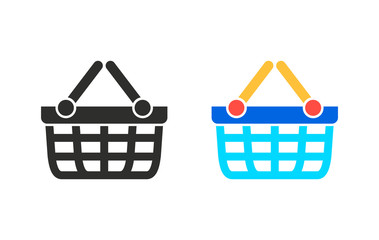 Shopping basket - vector icon.