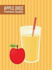 Apple Fruit Juice. Isolated Vector. Illustration