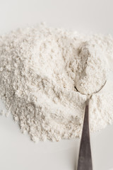 wheat flour on white background