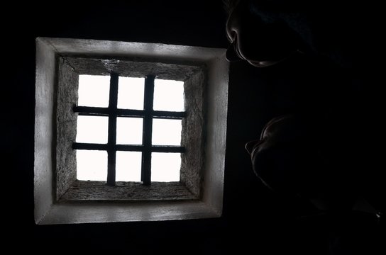 Jail window seen from below