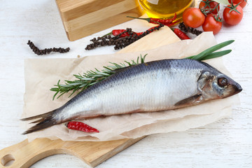 Herring with onion and rosemary