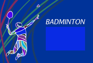 Fototapeta na wymiar Badminton sport invitation poster or flyer background with empty space, banner template