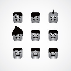 geek guy avatar portrait set