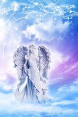 angel archangel Ariel or Gabriel over a mystical sky