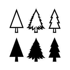Set of Fir Tree Icons