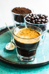 Coffee time on rustic background