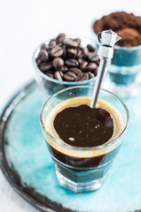 Coffee time on rustic background
