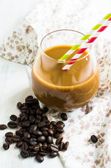Coffee time on rustic background