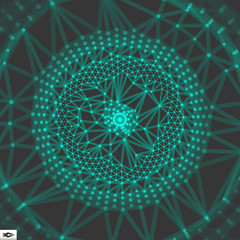 Network Abstract Background. 3d Technology Vector Illustration.