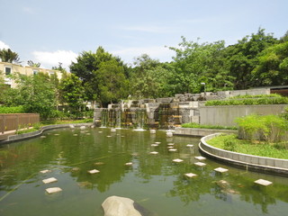 Naklejka premium Artificial waterfall
