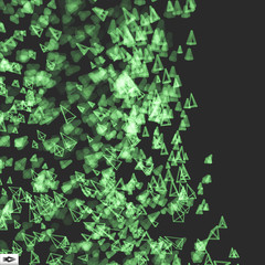 Array with Dynamic Emitted Particles. Abstract Dynamic Background. Vector Illustration. Bokeh Effect.
