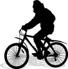 Vector silhouette of the cyclist