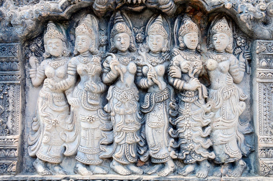 Apsara stone carved