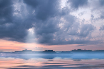 Dark clouds on sky in the morning