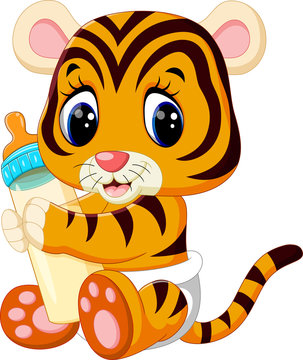 illustration of cute baby tiger