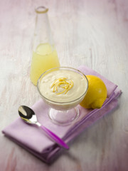 lemon mousse,selective focus