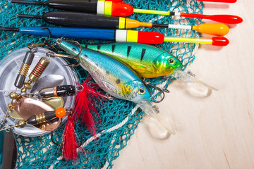 wobbler, floats and fishing accessories