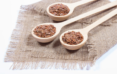closeup of flaxseed isolated on white