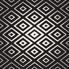 Vector Seamless Black And White Rhombus Lines Pattern