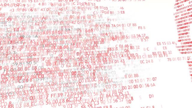 Concept of computer security. The skull of the hexadecimal code. Pirate online. Cyber criminals. Hackers cracked the code.