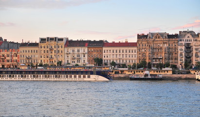 View of the riverside in centre of Budapest
