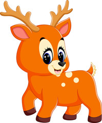 illustration of cute deer cartoon