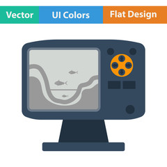 Flat design icon of echo sounder