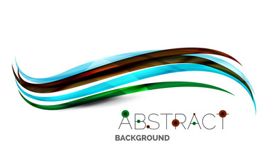 Colorful stripes wave composition, business template