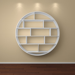 3d rendered modern shelves.