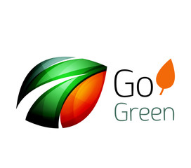 Colorful leaf logo. Geometric abstract icon. Nature or eco concept