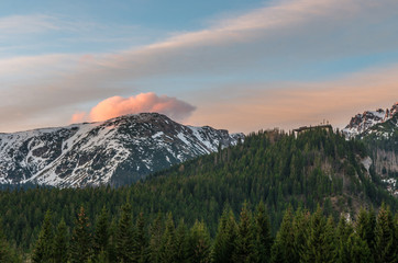 Fototapeta premium Cloudy morning in Tatra mountains, Poland