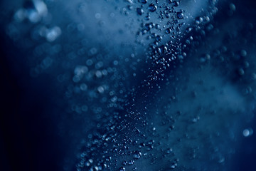 Fototapeta premium Abstract Background Water Drop / Abstract Background of Water Drop in the Blue Light and Texture, Blurred Background