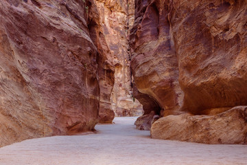 The entrance tot he hiden city of Petra