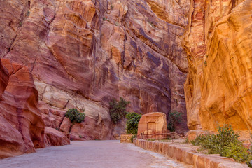 Fototapeta na wymiar The entrance tot he hiden city of Petra