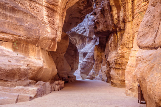 The entrance tot he hiden city of Petra