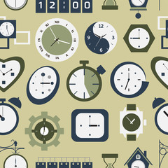 Clocks icons pattern