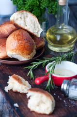 Fresh bread and rosemary