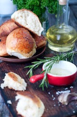 Fresh bread and rosemary
