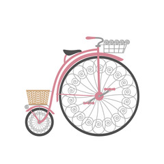 Retro bicycle in flat style.