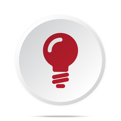 Red Light Bulb icon on white web button