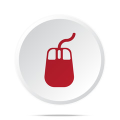 Red Mouse icon on white web button